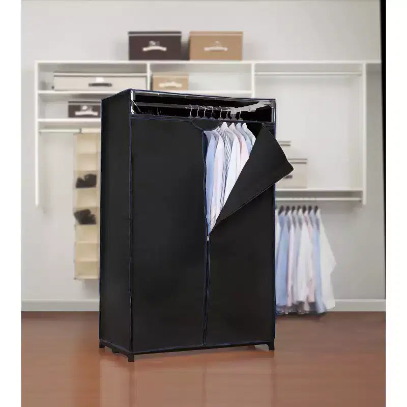 Armadio Portatile a Due Ante Nero per 1 Persona
