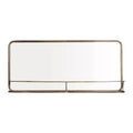 Brass Metal Framed Mirror with Shelf - Storied Home