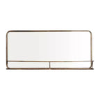 Brass Metal Framed Mirror with Shelf - Storied Home