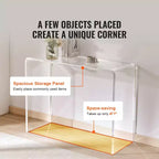 Consolle in Acrilico Trasparente, Tavolino Laterale a C, Utilizzo per 1 Persona, 96,5x38x73,6 cm