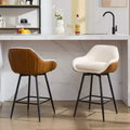 3 Soft Pack BY-Iron Frame Double Layer Soft Pack with Armrest Swivel Bar Stool - Modern Kitchen Counter Stool, Comfortable, Durable, Stylish