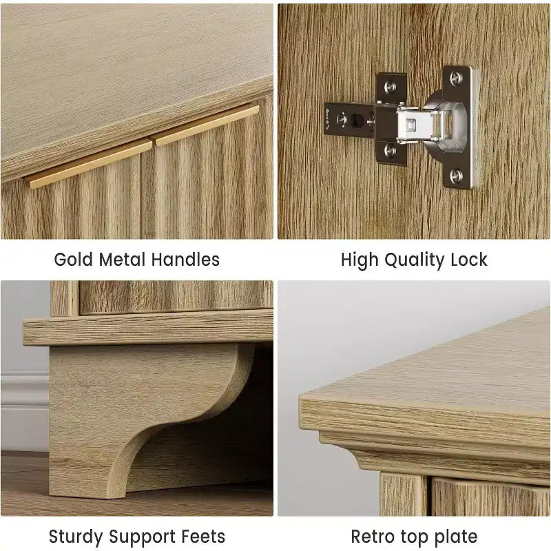 Mobile contenitore con ante scorrevoli nere/rovere/bianche – Credenza a 2 ante per cucina e sala da pranzo