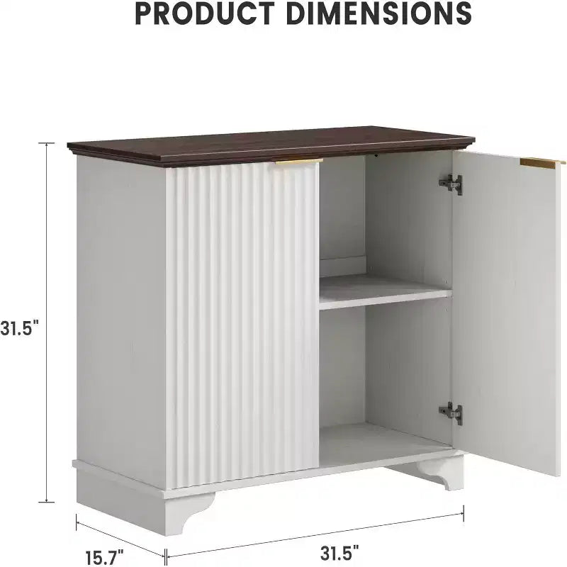Mobile contenitore con ante scorrevoli nere/rovere/bianche – Credenza a 2 ante per cucina e sala da pranzo
