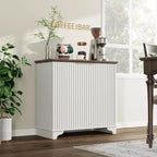 Mobile contenitore con ante scorrevoli nere/rovere/bianche – Credenza a 2 ante per cucina e sala da pranzo