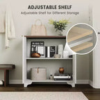 Mobile contenitore con ante scorrevoli nere/rovere/bianche – Credenza a 2 ante per cucina e sala da pranzo