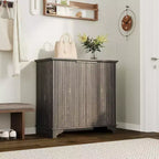 Coffee Bar Cabinet, Kitchen Storage Cabinet, Modern Farmhouse Buffet Sideboard w/Drawer, Barn Door Accent Cabinets for Kitchen, Dining Room