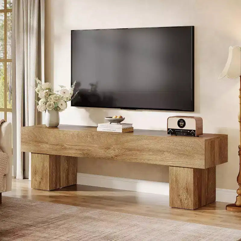 Mobile TV da 63" – Nero / Marrone / Marrone e Grigio | Consolle bassa per TV da 55–65"