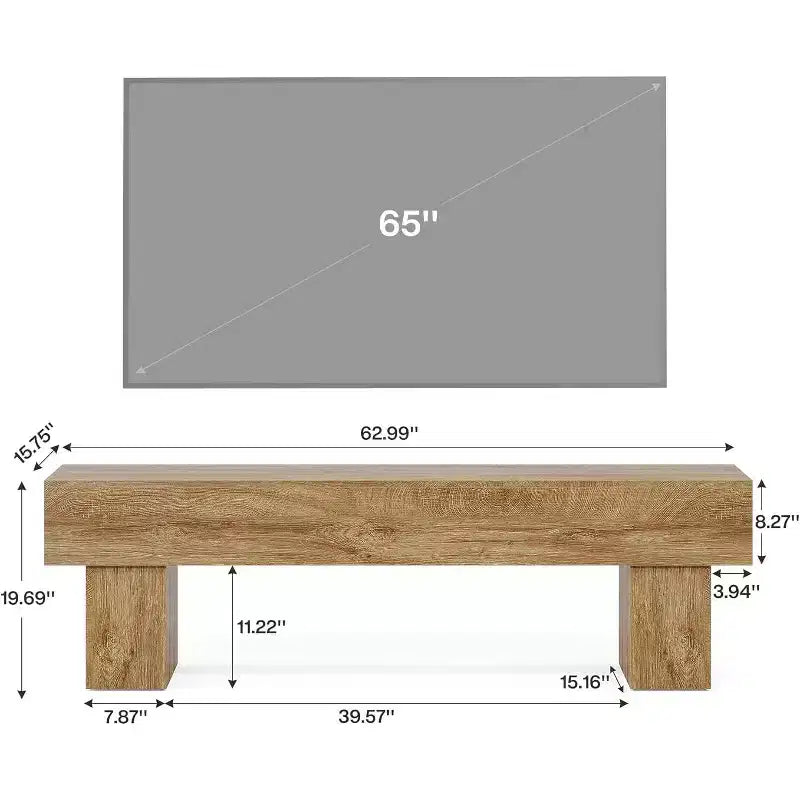 Mobile TV da 63" – Nero / Marrone / Marrone e Grigio | Consolle bassa per TV da 55–65"