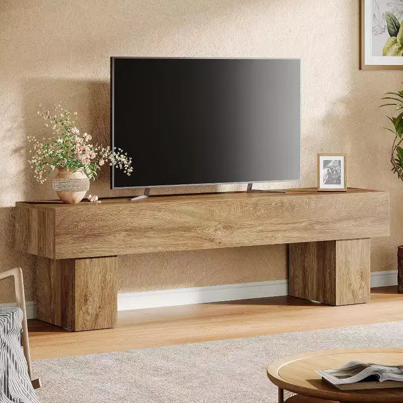 Mobile TV da 63" – Nero / Marrone / Marrone e Grigio | Consolle bassa per TV da 55–65"