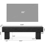 Mobile TV da 63" – Nero / Marrone / Marrone e Grigio | Consolle bassa per TV da 55–65"