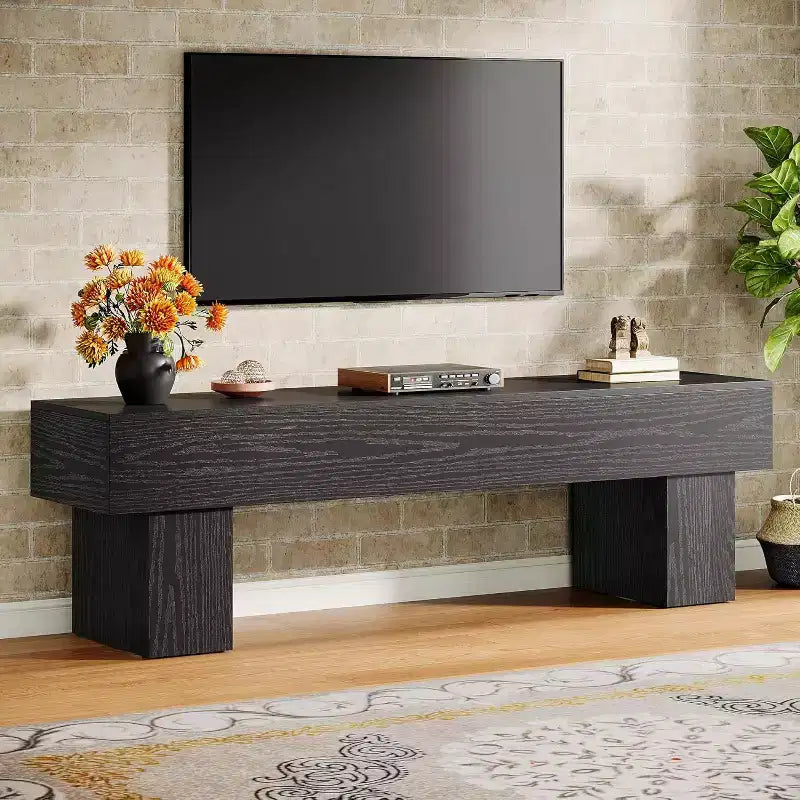 Mobile TV da 63" – Nero / Marrone / Marrone e Grigio | Consolle bassa per TV da 55–65"