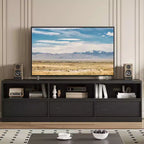 Mobile TV da 70" – Bianco Antico / Nero / Marrone Castagna, Moderno di Metà Secolo, Adatto a TV fino a 80"