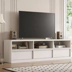 Mobile TV da 70" – Bianco Antico / Nero / Marrone Castagna, Moderno di Metà Secolo, Adatto a TV fino a 80"