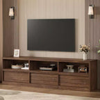 Mobile TV da 70" – Bianco Antico / Nero / Marrone Castagna, Moderno di Metà Secolo, Adatto a TV fino a 80"