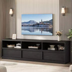 Mobile TV da 70" – Bianco Antico / Nero / Marrone Castagna, Moderno di Metà Secolo, Adatto a TV fino a 80"