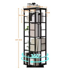 Rotating Bookcase 4-Tier Corner Shelf 54 Tall 360 Spinning Organizer with Metal Frame, Narrow Space-Saving Bookshelves for Living Room, Bedroom