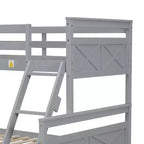 Letto a castello grigio/bianco singolo su una piazza e mezza con cassetti contenitore, convertibile, 2 posti letto