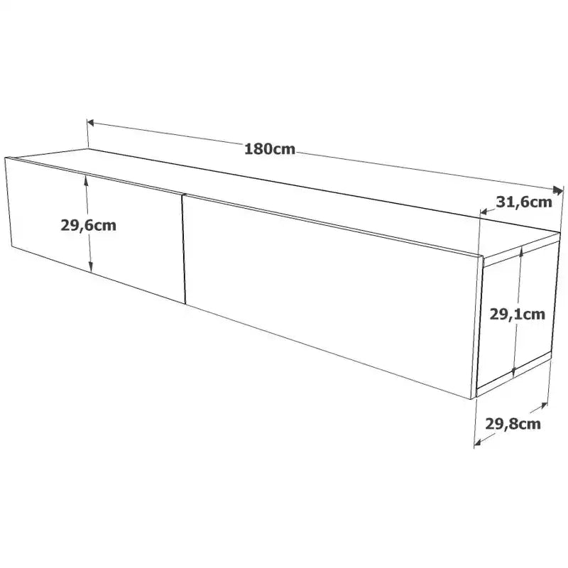 Mobile TV sospeso Pine & Green – Stampa UV, Adatto per TV fino a 70"
