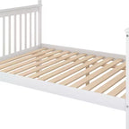 Letto a castello a soppalco grigio/bianco con scalinata contenitore e ringhiera – 2 posti letto