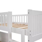 Letto a castello triplo a L grigio/bianco, a due piani, 3 posti letto