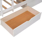 Letto a castello triplo a L grigio/bianco, a due piani, 3 posti letto