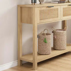 Consolle Burlywood scanalata con 2 cassetti – Legno, 1 pezzo