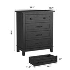Comò verticale alto a 4 cassetti nero/marrone/grigio retrò – 1 persona
