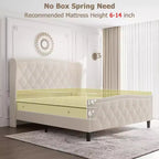 Struttura letto imbottita con testiera ad ali in velluto grigio, Queen/King, 1-2 persone