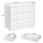 Comodino bianco a 4 cassetti con porte USB e prese AC, per 1