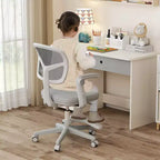 Sedia da Scrivania per Bambini con Altezza, Braccioli e Poggiapiedi Regolabili – Blu/Grigio/Verde/Rosa/Viola, per 1 Bambino