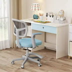Sedia da Scrivania per Bambini con Altezza, Braccioli e Poggiapiedi Regolabili – Blu/Grigio/Verde/Rosa/Viola, per 1 Bambino