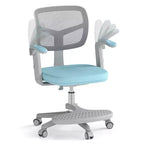 Costway Kids Desk Chair Children Study Chair with Adjustable Height, Armrest & Footrest Purple/Pink/Green/Gray/Blue