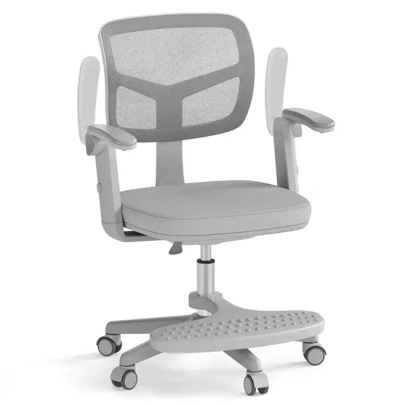 Sedia da Scrivania per Bambini con Altezza, Braccioli e Poggiapiedi Regolabili – Blu/Grigio/Verde/Rosa/Viola, per 1 Bambino