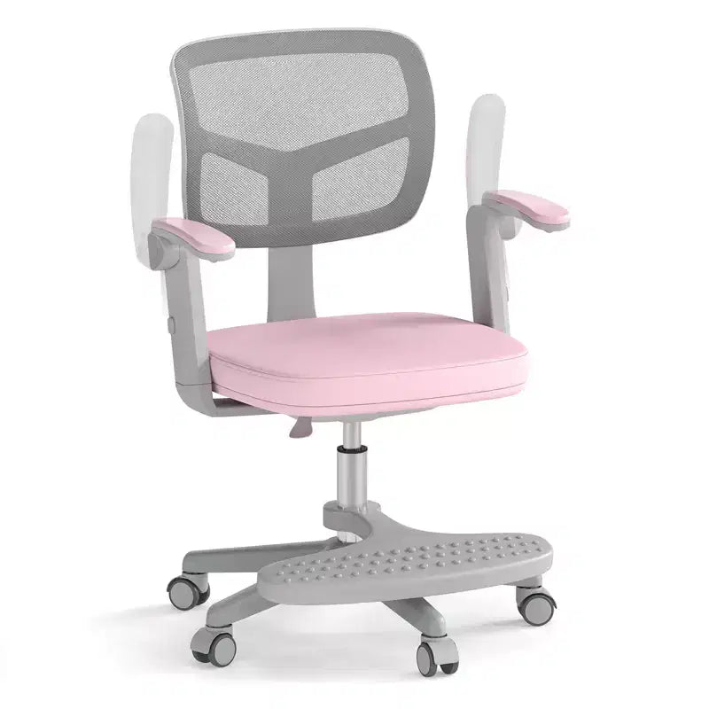 Sedia da Scrivania per Bambini con Altezza, Braccioli e Poggiapiedi Regolabili – Blu/Grigio/Verde/Rosa/Viola, per 1 Bambino