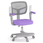 Sedia da Scrivania per Bambini con Altezza, Braccioli e Poggiapiedi Regolabili – Blu/Grigio/Verde/Rosa/Viola, per 1 Bambino