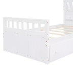 Grigio/Bianco, Letto a Soppalco Gemello a L e Letto a Piattaforma Gemello con 7 Cassetti, per 2 Bambini