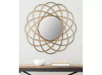 Specchio da parete rotondo oro, con cornice, singolo, 81x81 cm