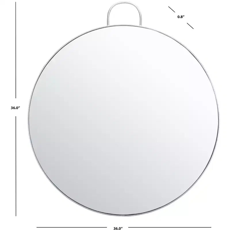 Specchio da Parete Rotondo, Nero / Ottone / Argento, Cornice in Ferro, 91x91 cm, 1 Pezzo