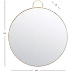Specchio da Parete Rotondo, Nero / Ottone / Argento, Cornice in Ferro, 91x91 cm, 1 Pezzo