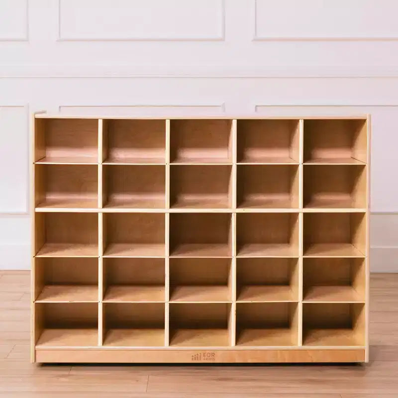 Mobiletto contenitore a 25 scomparti con cassetti estraibili, 5×5 – Blu / Trasparente / Contemporaneo / Tonalità terra