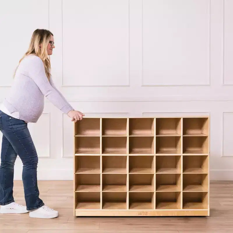 Mobiletto contenitore a 25 scomparti con cassetti estraibili, 5×5 – Blu / Trasparente / Contemporaneo / Tonalità terra
