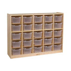 ECR4Kids 25 Cubby Mobile Tray Cabinet and 25 Scoop Front Storage Bins, 5x5, Kids Furniture