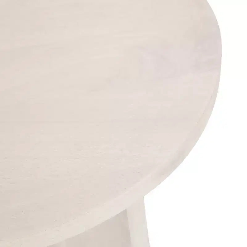 Tavolino Ovale in Legno Massello Bianco/Nero, 1 Pezzo