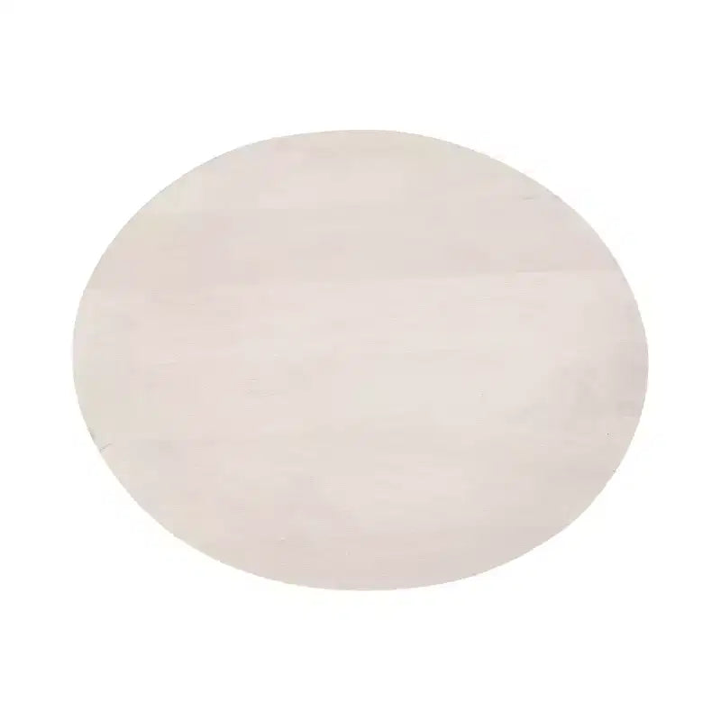 Tavolino Ovale in Legno Massello Bianco/Nero, 1 Pezzo