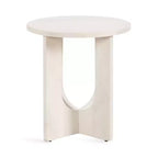 Tavolino Ovale in Legno Massello Bianco/Nero, 1 Pezzo