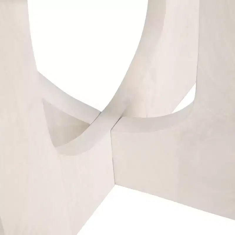 Tavolino Ovale in Legno Massello Bianco/Nero, 1 Pezzo