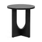Tavolino Ovale in Legno Massello Bianco/Nero, 1 Pezzo