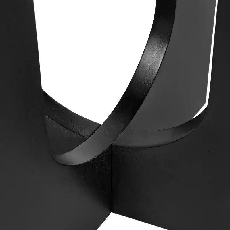 Tavolino Ovale in Legno Massello Bianco/Nero, 1 Pezzo