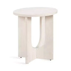 Tavolino Ovale in Legno Massello Bianco/Nero, 1 Pezzo