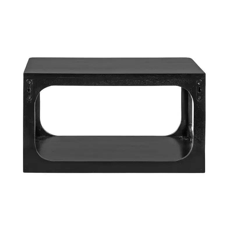 Tavolino fluttuante da parete nero/naturale, 1 pezzo
